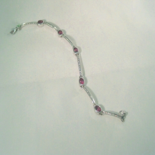 Armband met Briljant en Roze Tourmalijn